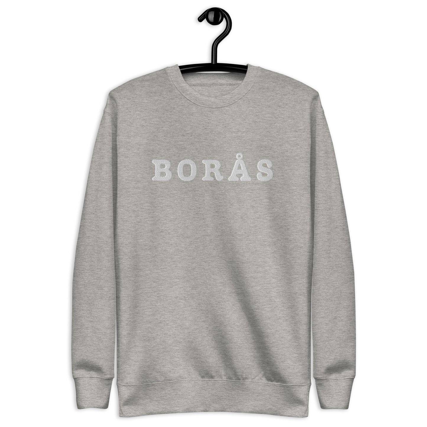 BORÅS - Premium Unisex Sweatshirt/Collegetröja med vit brodyr - 3 färger