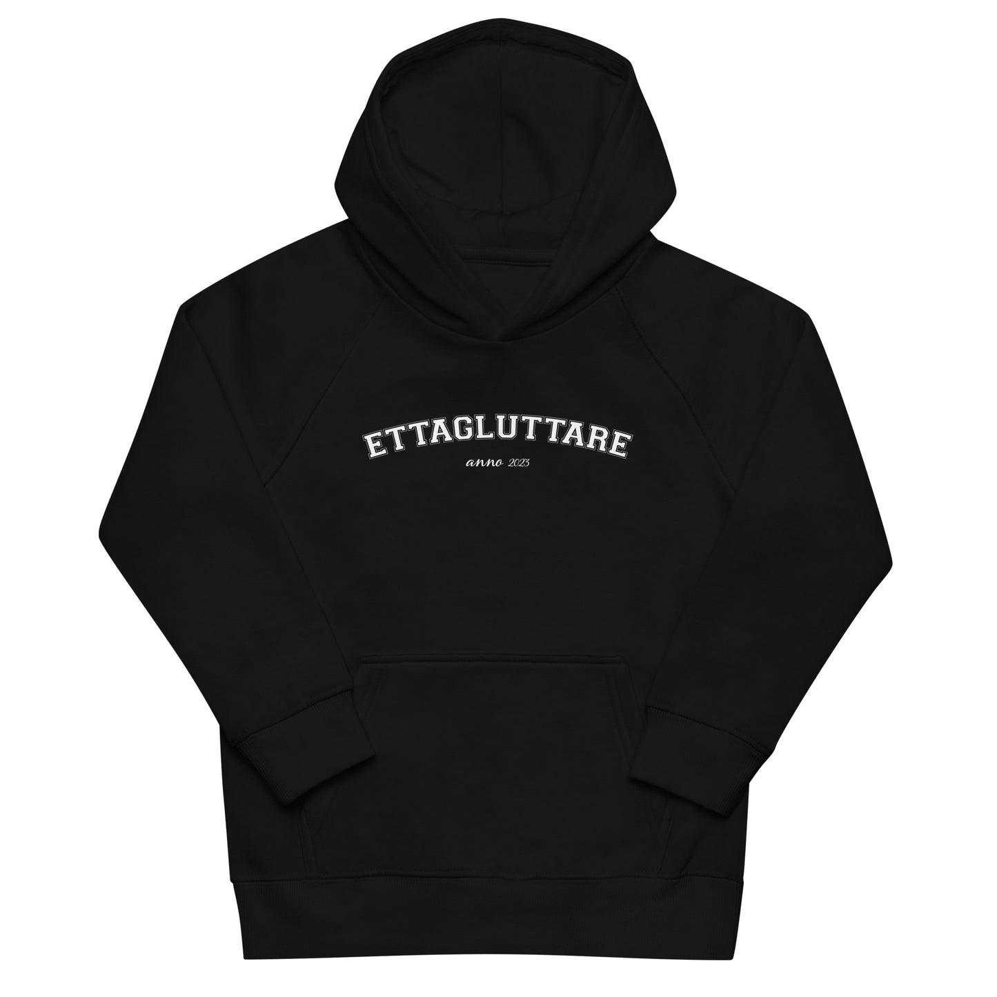 ETTAGLUTTARE - Unisexhoodie med vitt tryck