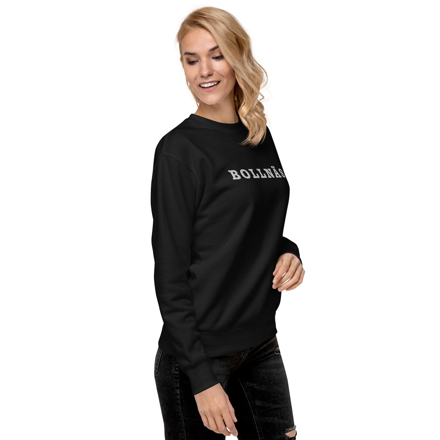 BOLLNÄS - Premium Unisex Sweatshirt/Collegetröja med vit brodyr - 3 färger