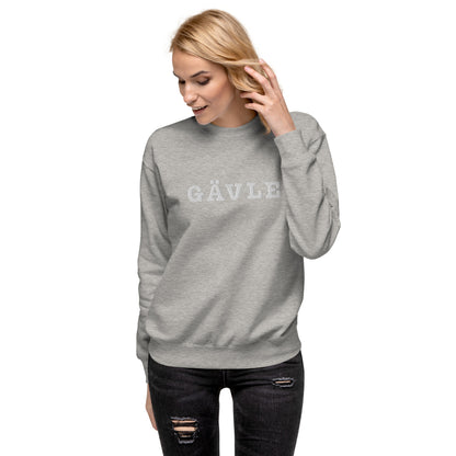 GÄVLE - Premium Unisex Sweatshirt/Collegetröja med vit brodyr - 4 färger