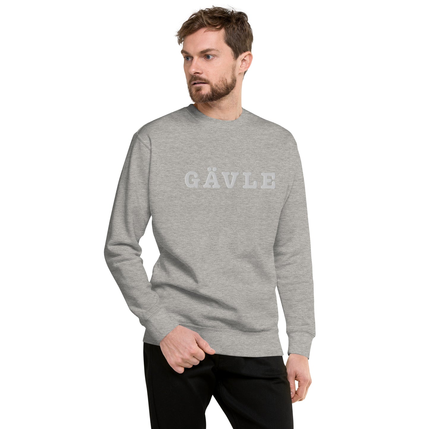 GÄVLE - Premium Unisex Sweatshirt/Collegetröja med vit brodyr - 4 färger