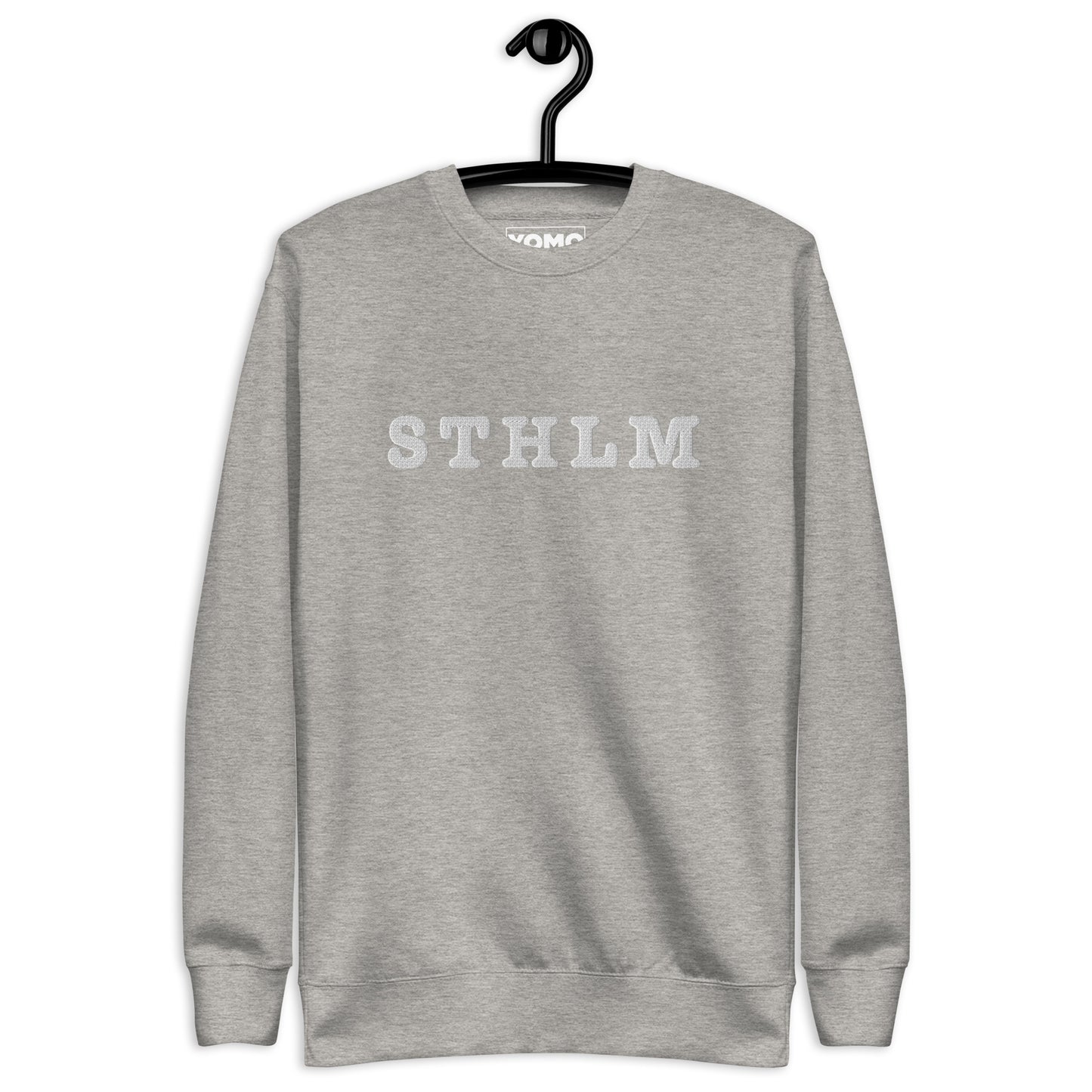 STHLM - Premium Unisex Sweatshirt/Collegetröja med vit brodyr - 4 färger