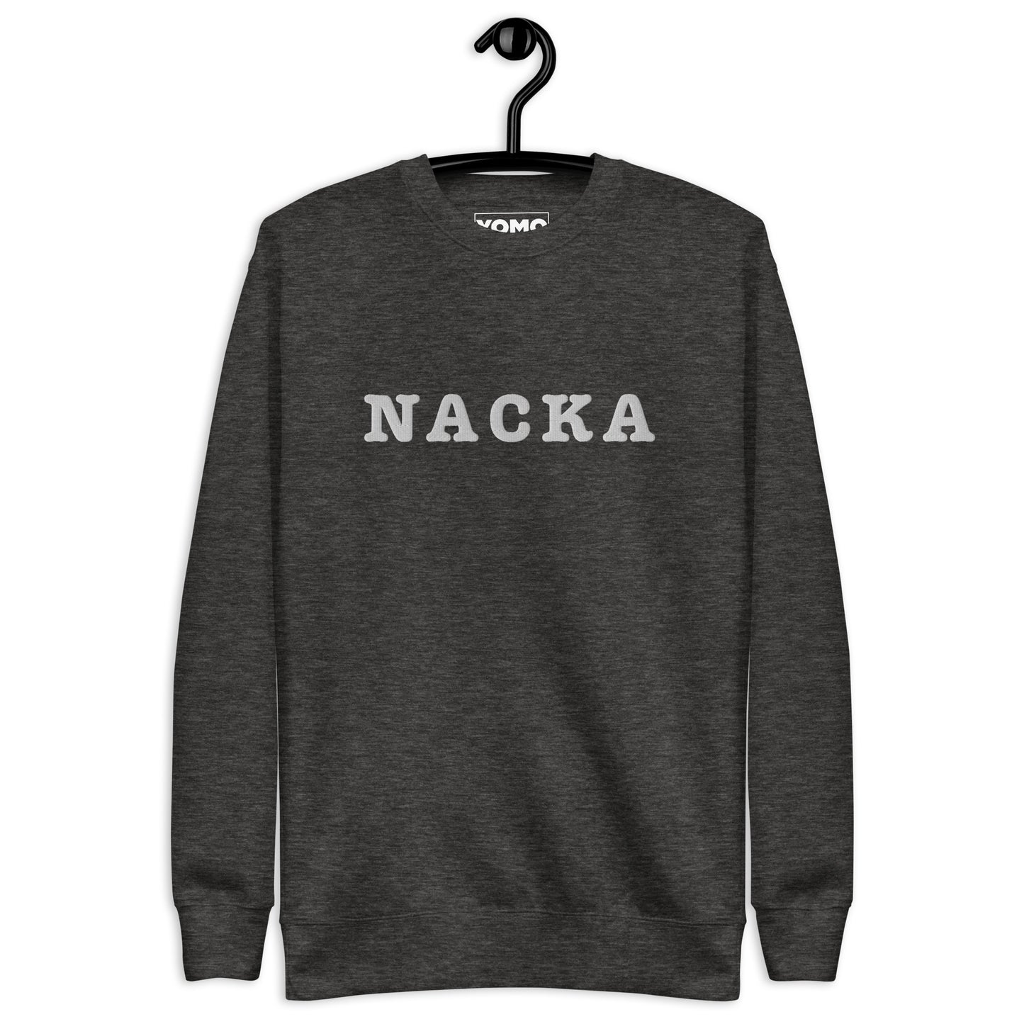 NACKA - Premium Unisex Sweatshirt/Collegetröja med vit brodyr - 4 färger