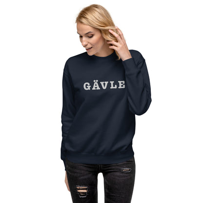 GÄVLE - Premium Unisex Sweatshirt/Collegetröja med vit brodyr - 4 färger