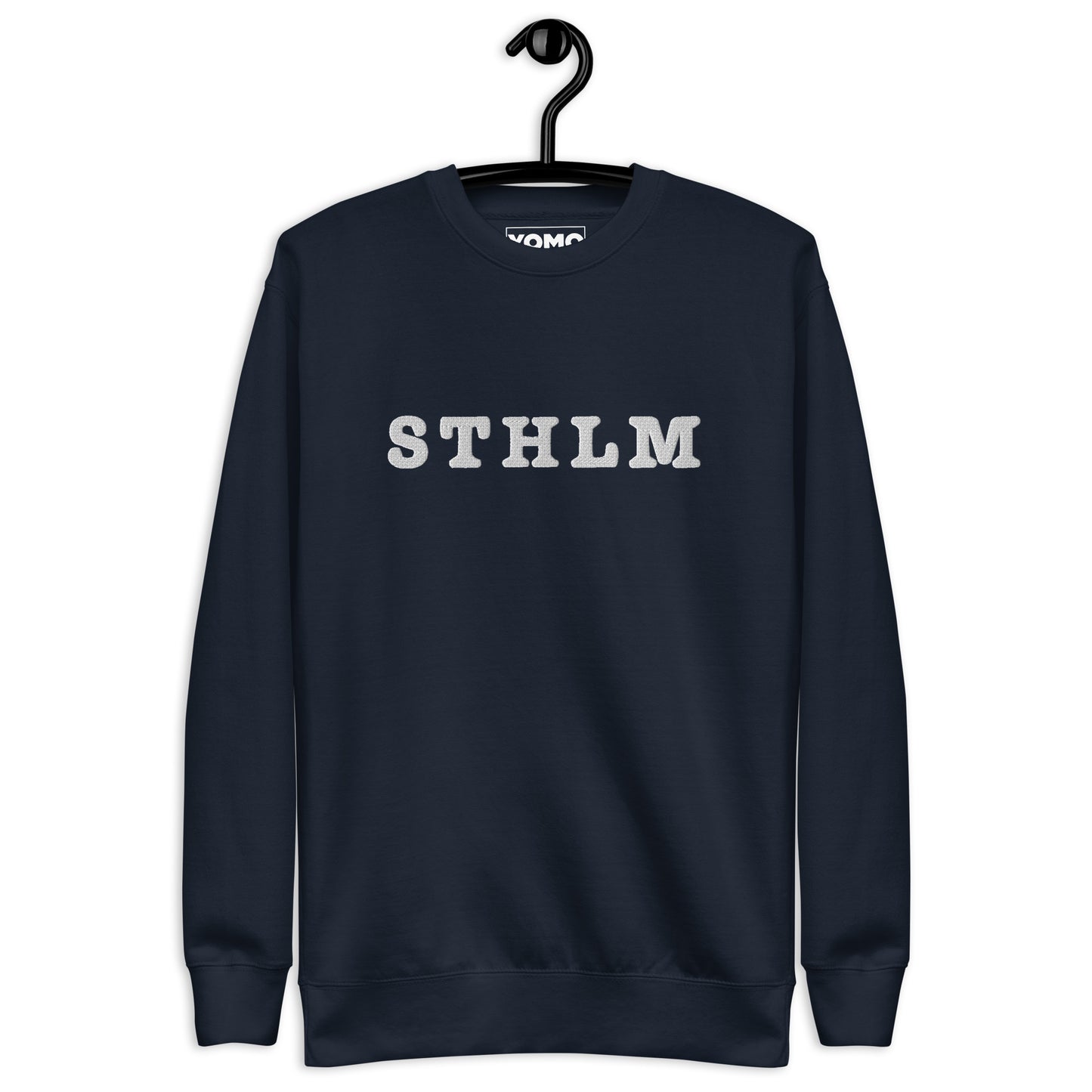 STHLM - Premium Unisex Sweatshirt/Collegetröja med vit brodyr - 4 färger