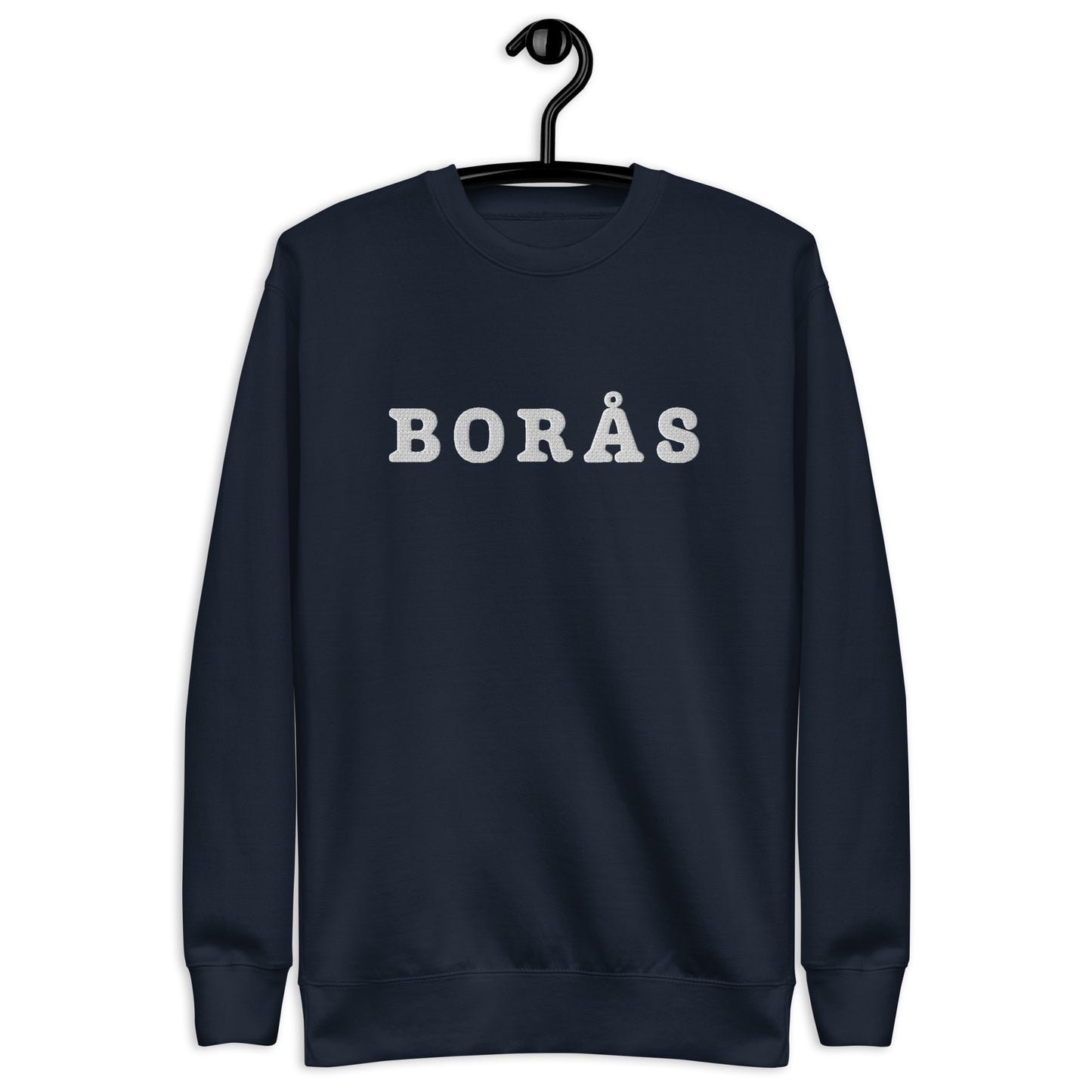 BORÅS - Premium Unisex Sweatshirt/Collegetröja med vit brodyr - 3 färger