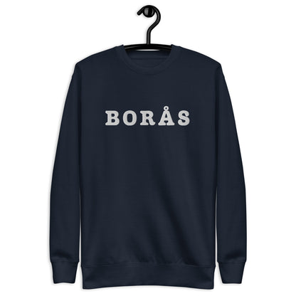 BORÅS - Premium Unisex Sweatshirt/Collegetröja med vit brodyr - 3 färger