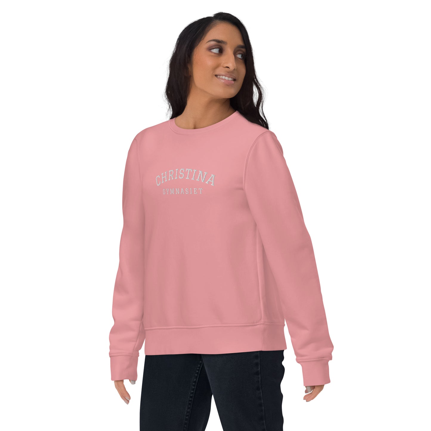 CHRISTINAGYMNASIET - Premium unisex eco collegetröja med brodyr - 4 färger