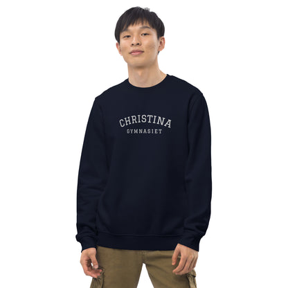 CHRISTINAGYMNASIET - Premium unisex eco collegetröja med brodyr - 4 färger