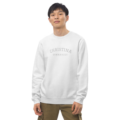 CHRISTINAGYMNASIET - Premium unisex eco collegetröja med brodyr - 4 färger